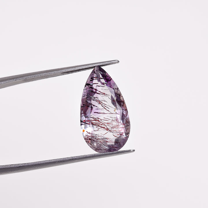 elestial hematite quartz pear shape cut stone loose gemstone