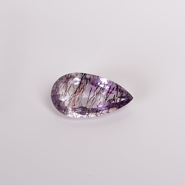 elestial hematite quartz pear shape cut stone loose gemstone