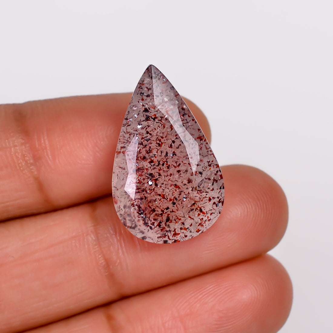elestial quartz pear shape cut stone loose gemstone