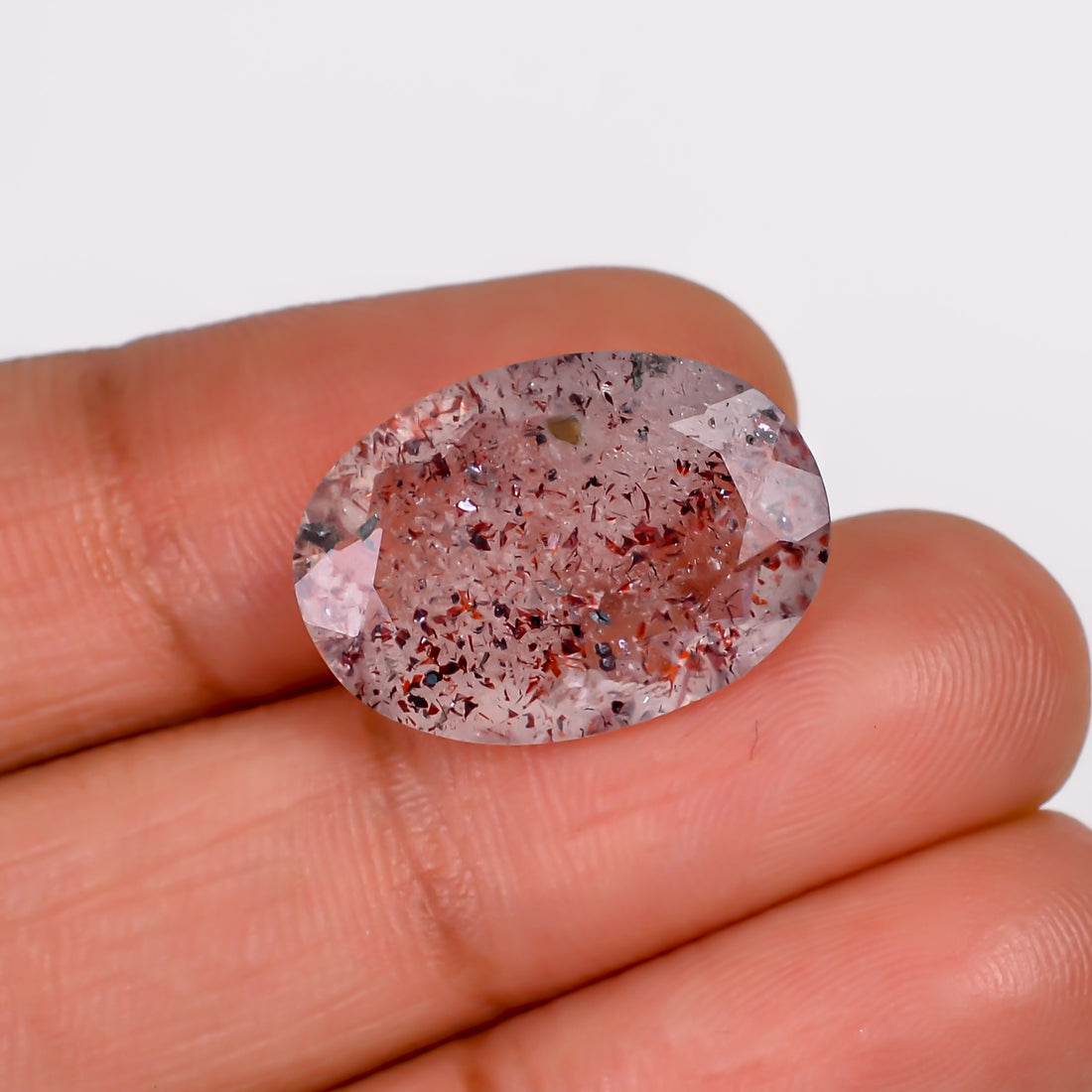 elestial quartz oval shape cut stone loose gemstone