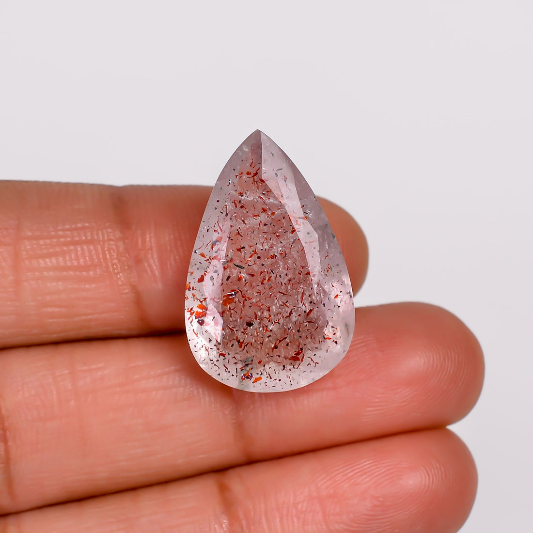 elestial quartz pear shape cut stone loose gemstone