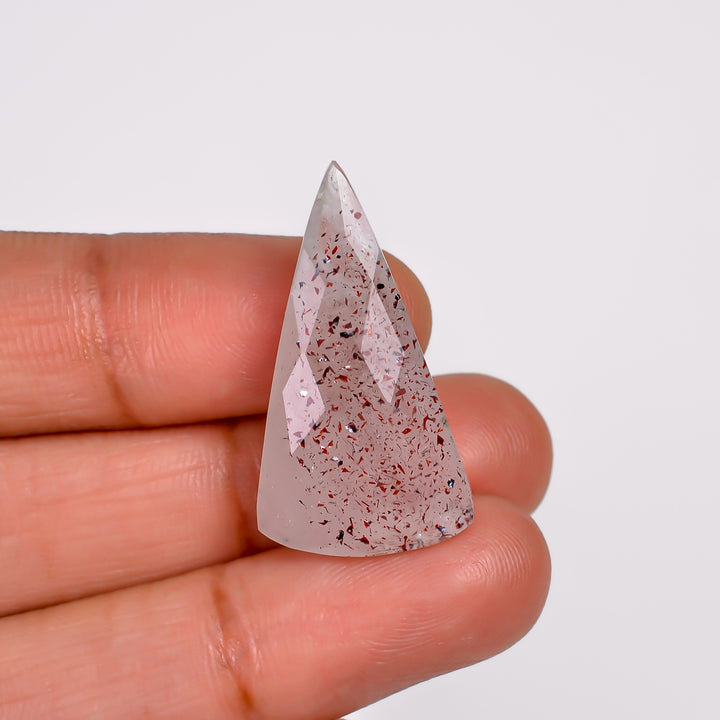 elestial quartz triangle shape faceted loose gemstone