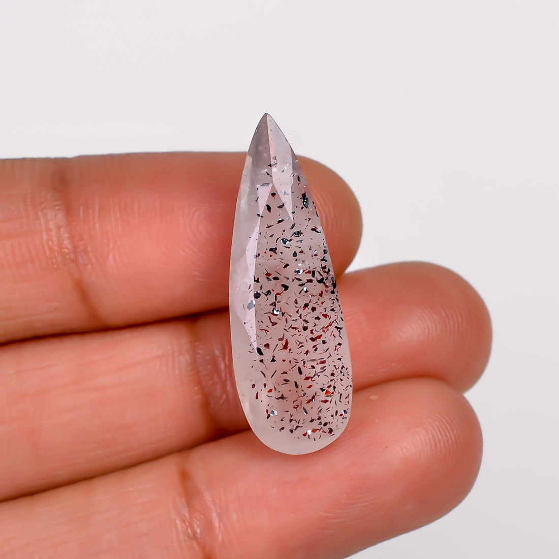 elestial quartz pear shape cut stone loose gemstone