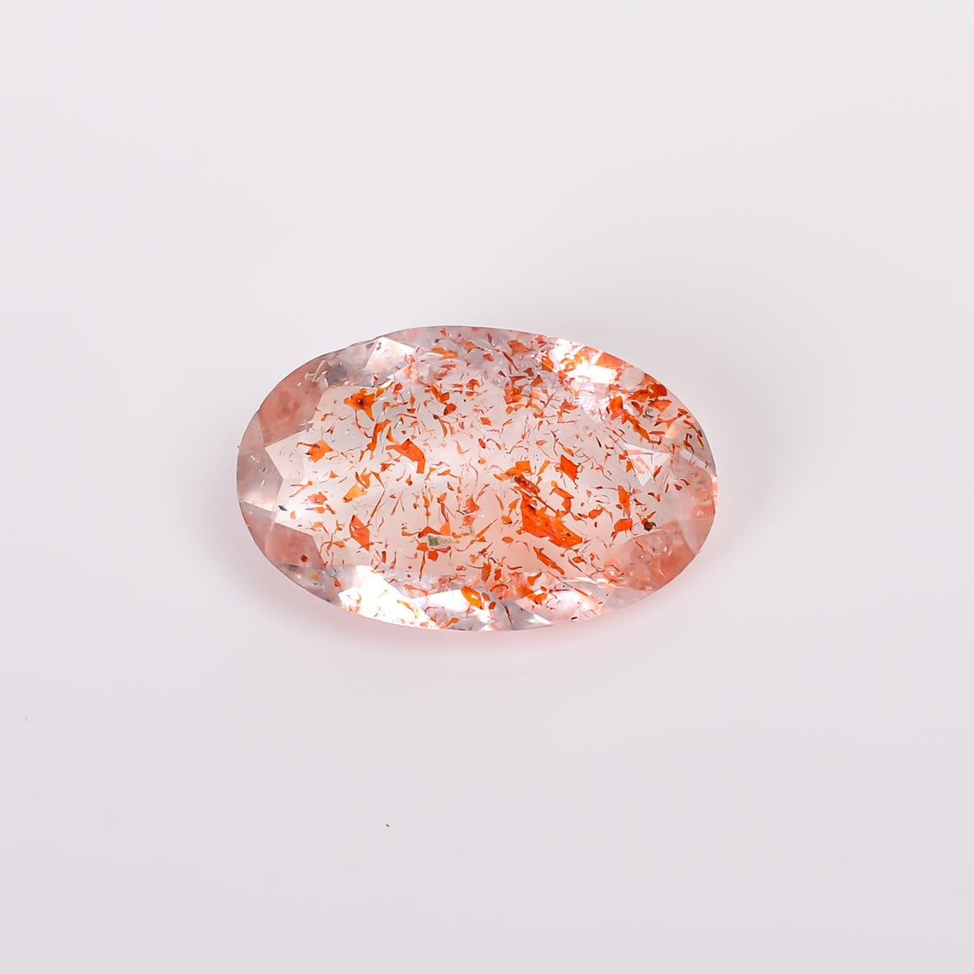 elestial hematite quartz oval shape cut stone loose gemstone