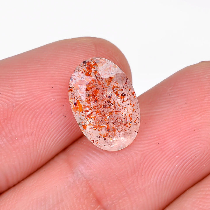 elestial hematite quartz round shape cut stone loose gemstone