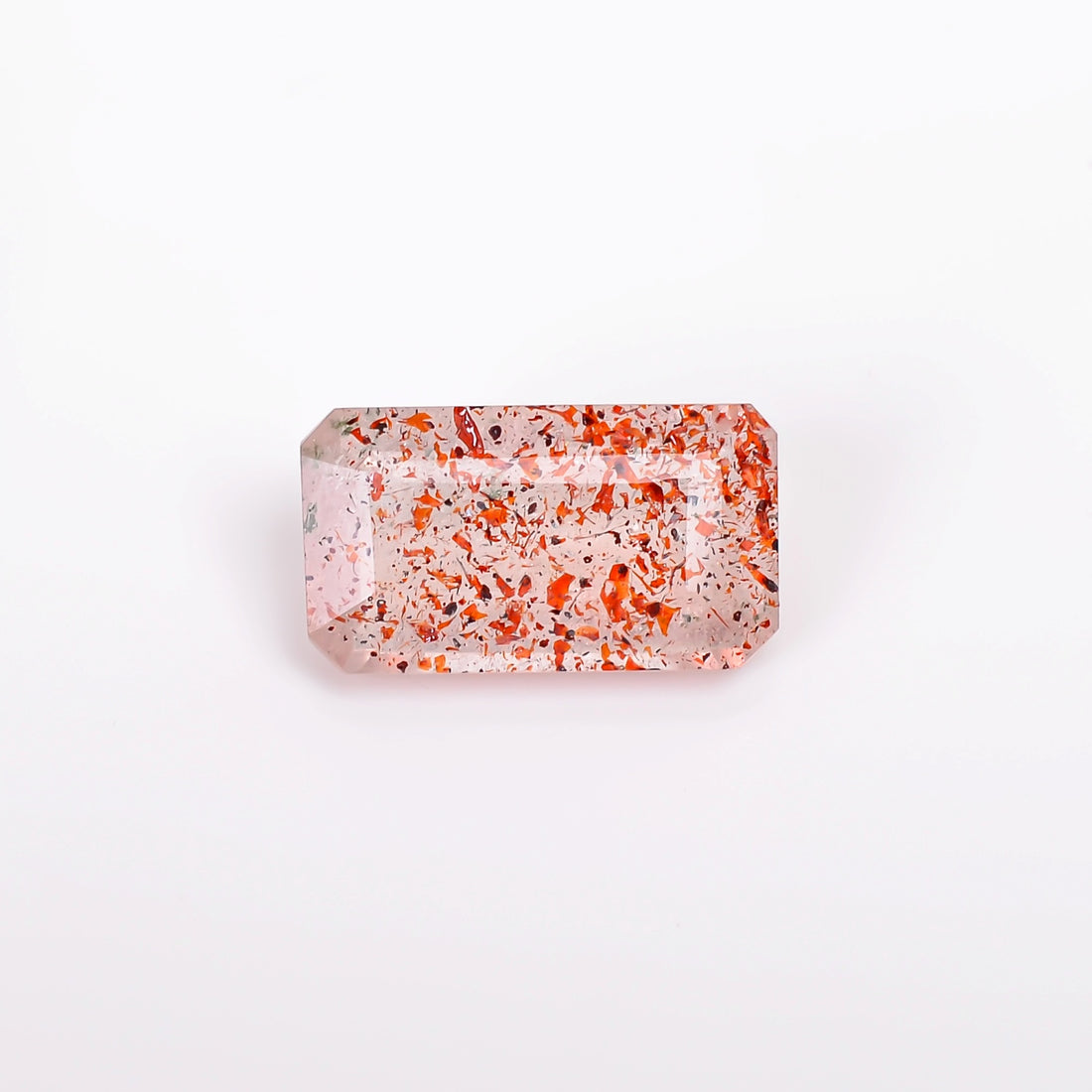 elestial hematite quartz radiant shape cut stone loose gemstone