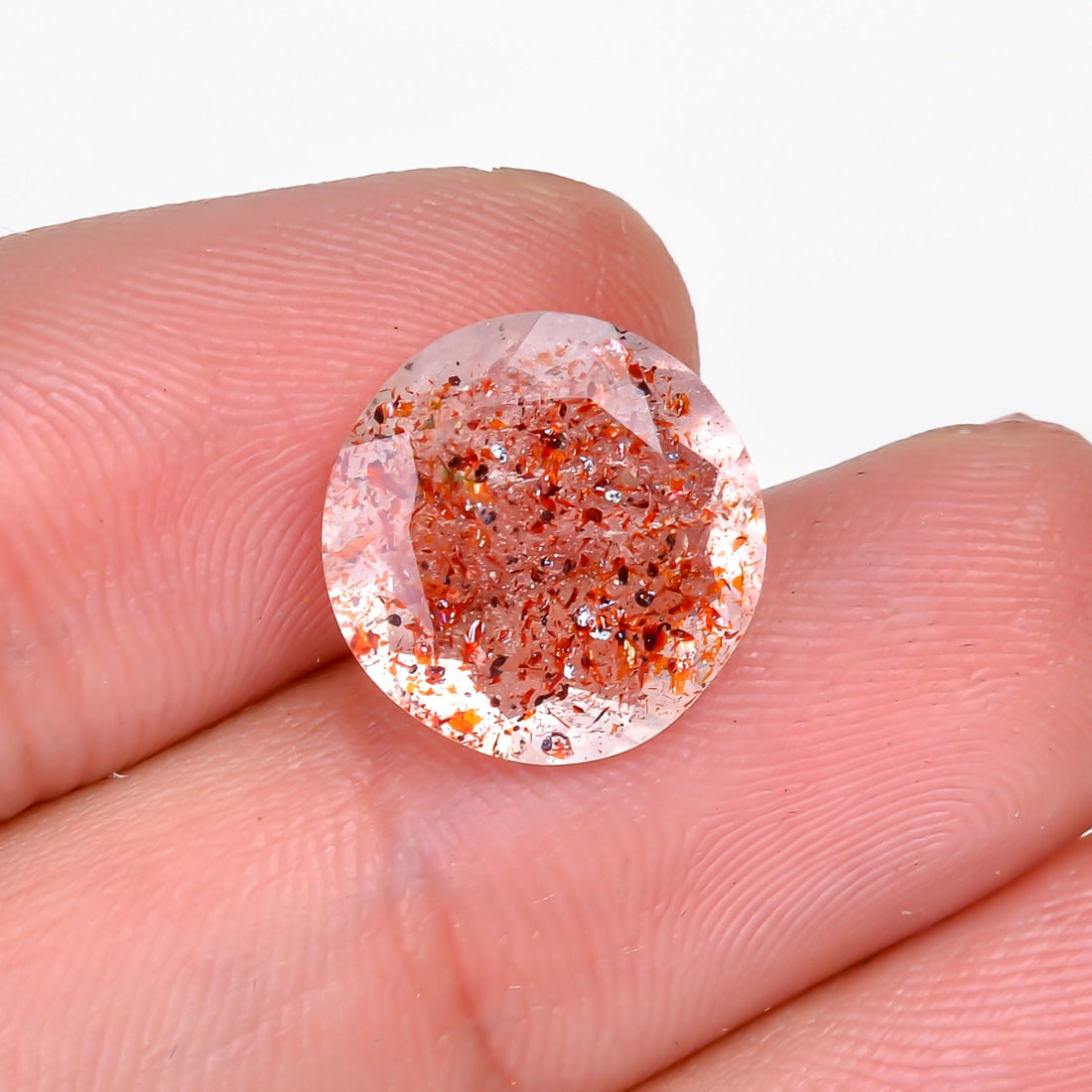 elestial hematite quartz round shape cut stone loose gemstone