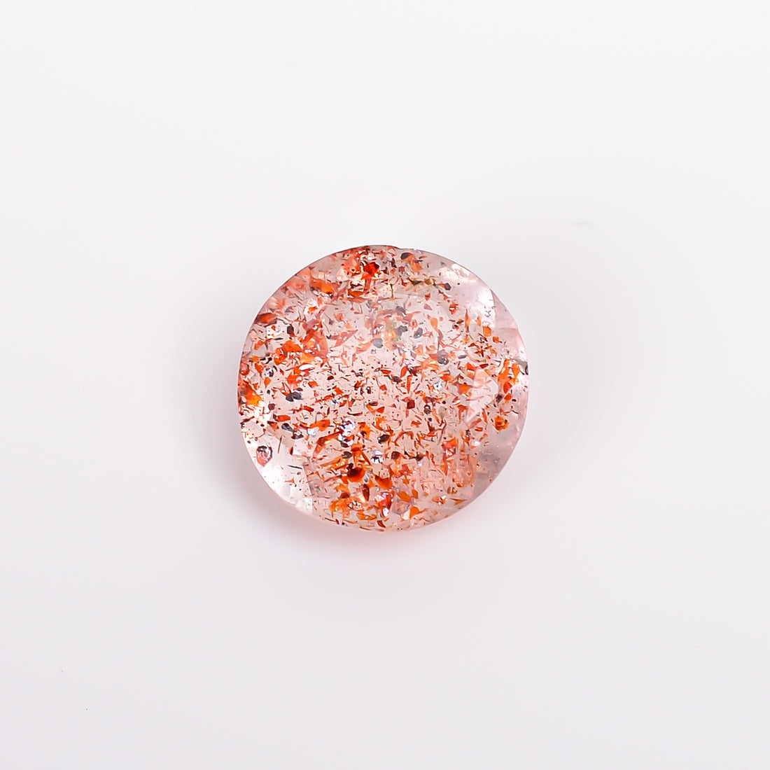 elestial hematite quartz round shape cut stone loose gemstone