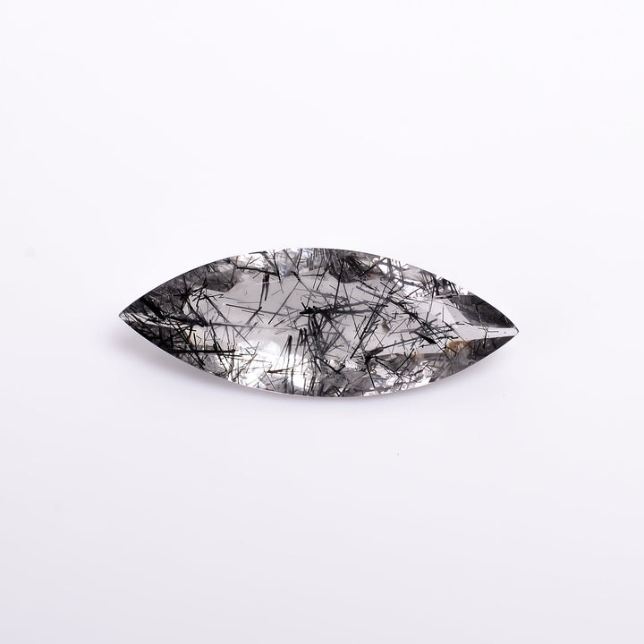 black rutile natural quartz marquise shape cut stone loose gemstone