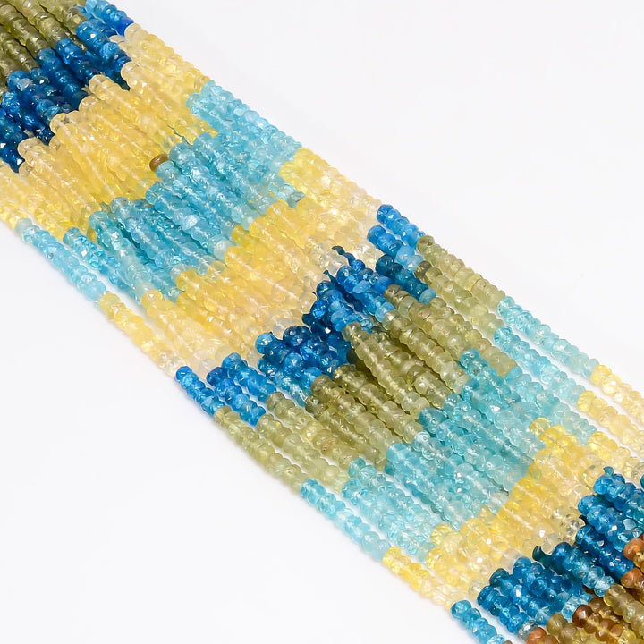 multi apatite natural gemstone rondelle shape faceted