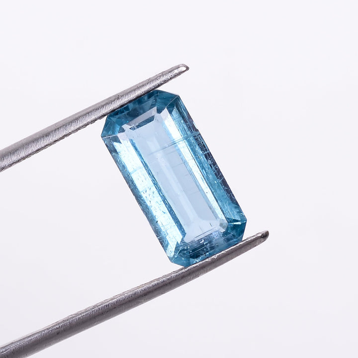 natural blue kyanite radiant shape cut stone loose gemstone