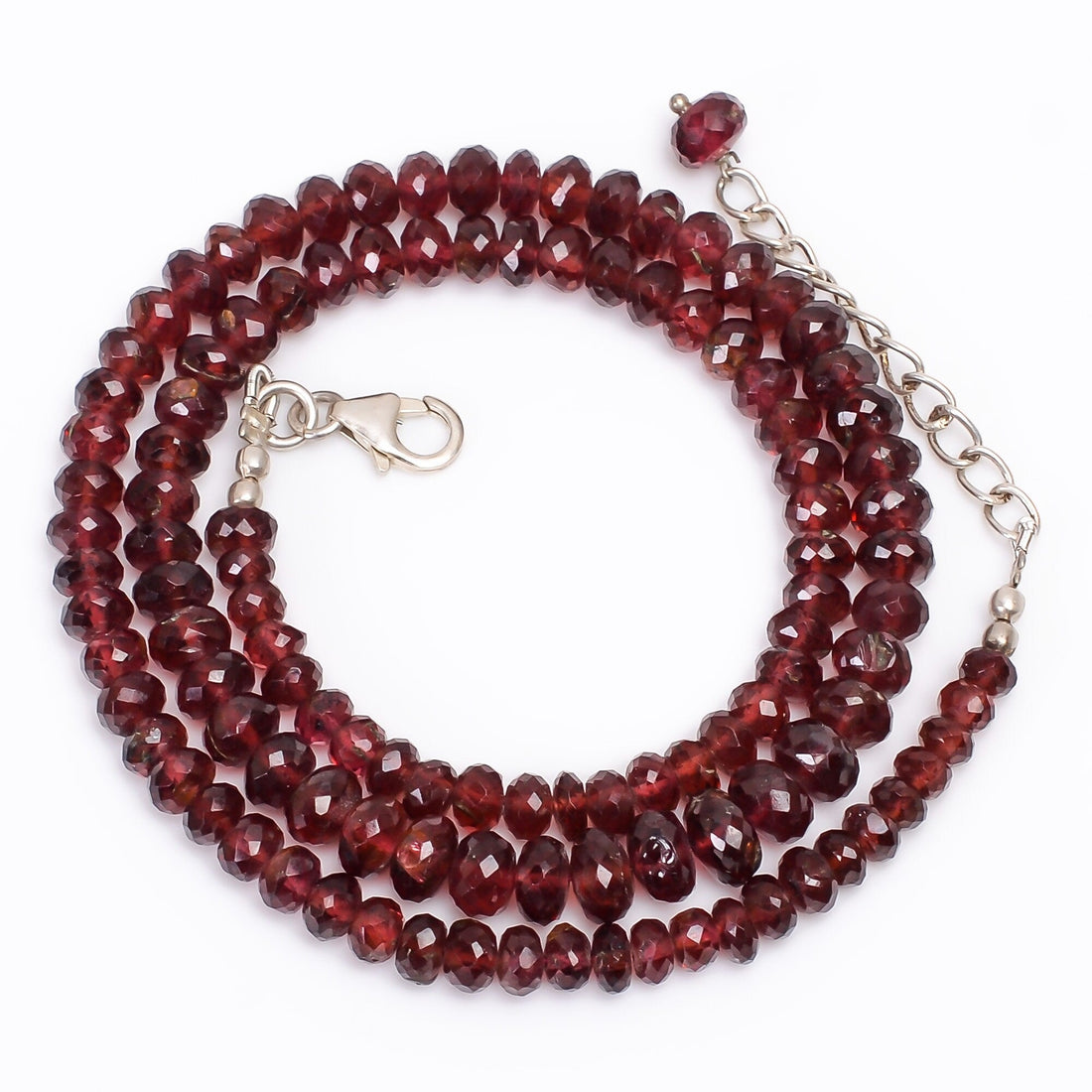 garnet rondelle shape faceted beads necklace garnet faceted beasd