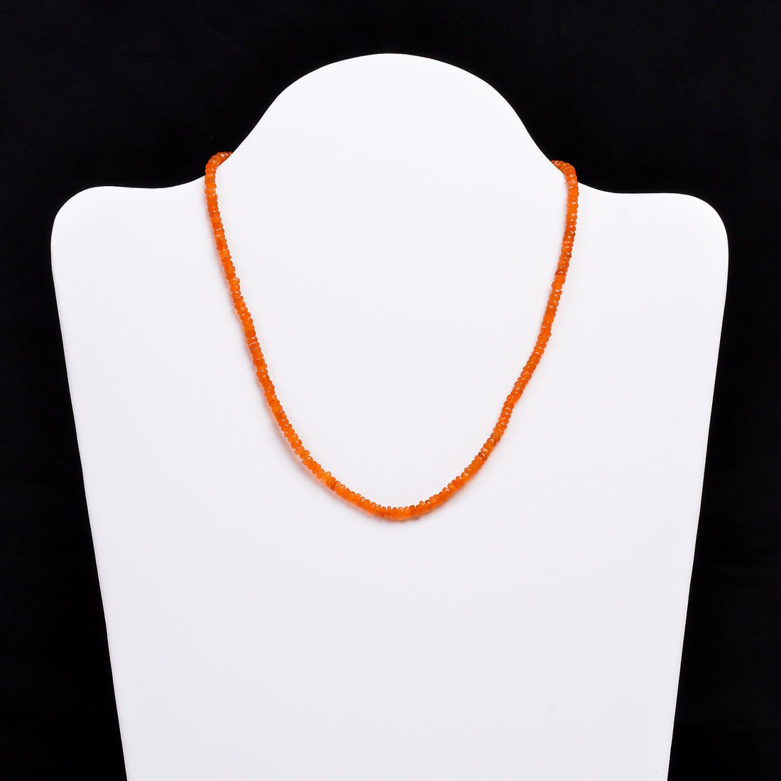 carnelian natural gemstone rondelle shape faceted beads necklace