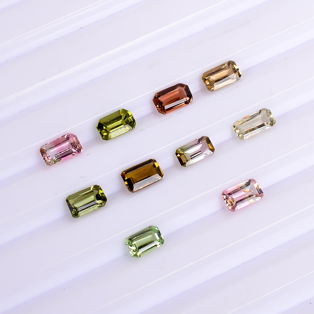multi tourmaline radiant shape cut stone natural loose gemstone 10 pcs