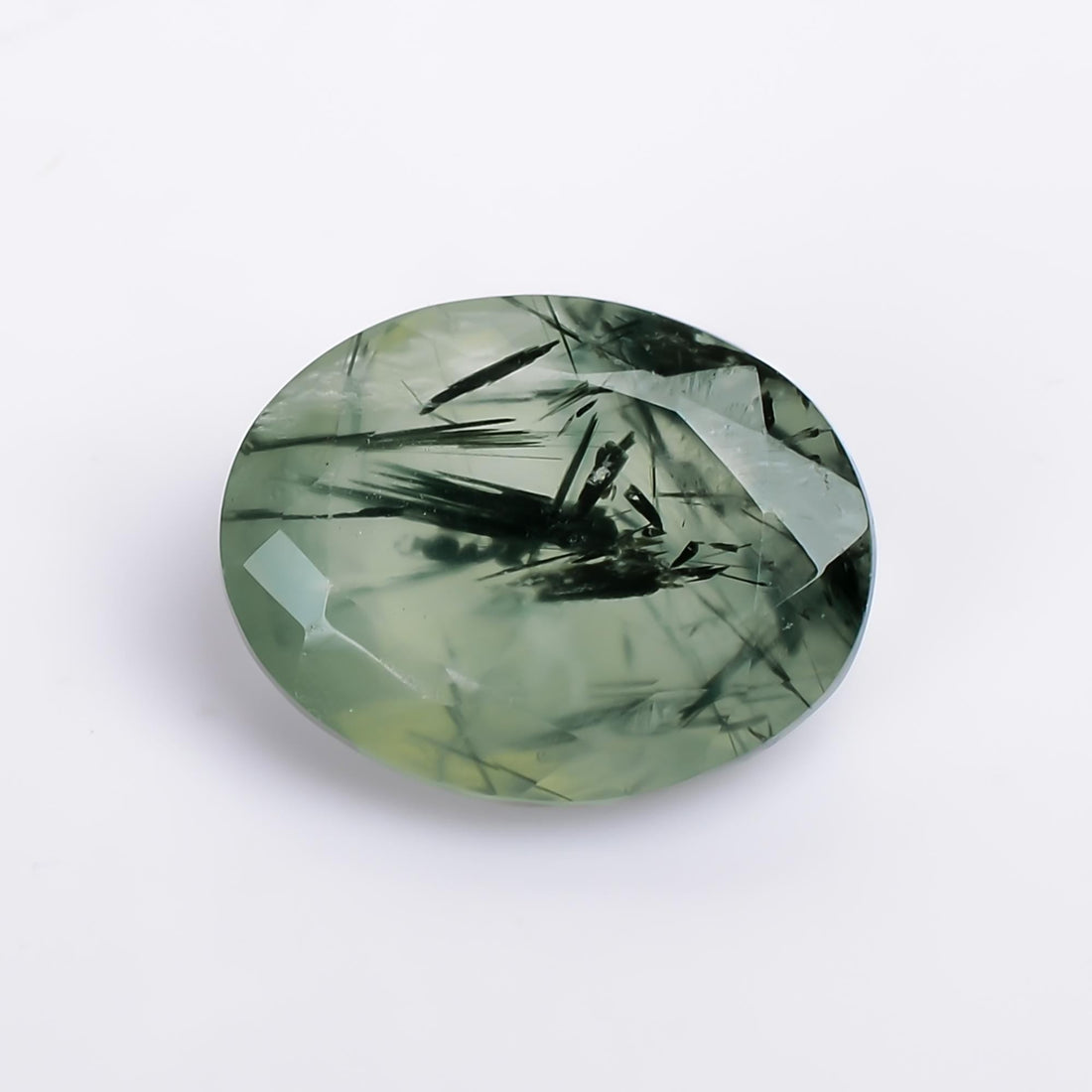 prehnite with epidote natural oval shape cut stone loose gemstone