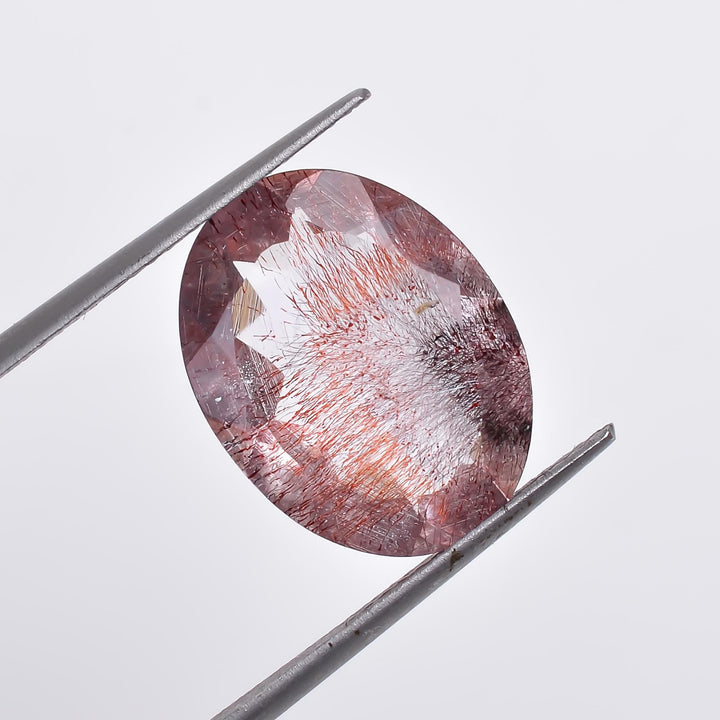 natural elestial quartz oval shape cut stone loose gemstone