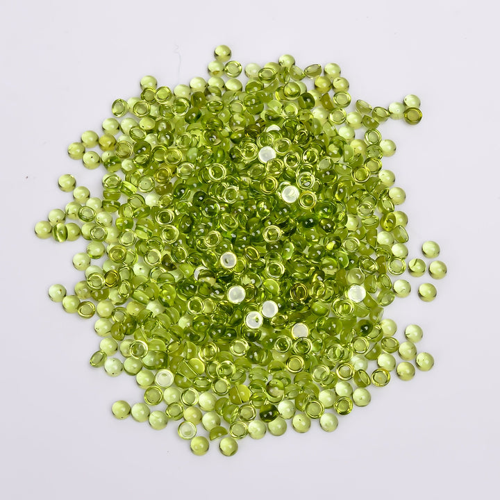 natural peridot round shape cabochon loose gemstone lot 245 ct 4x4x3 mm y 7515