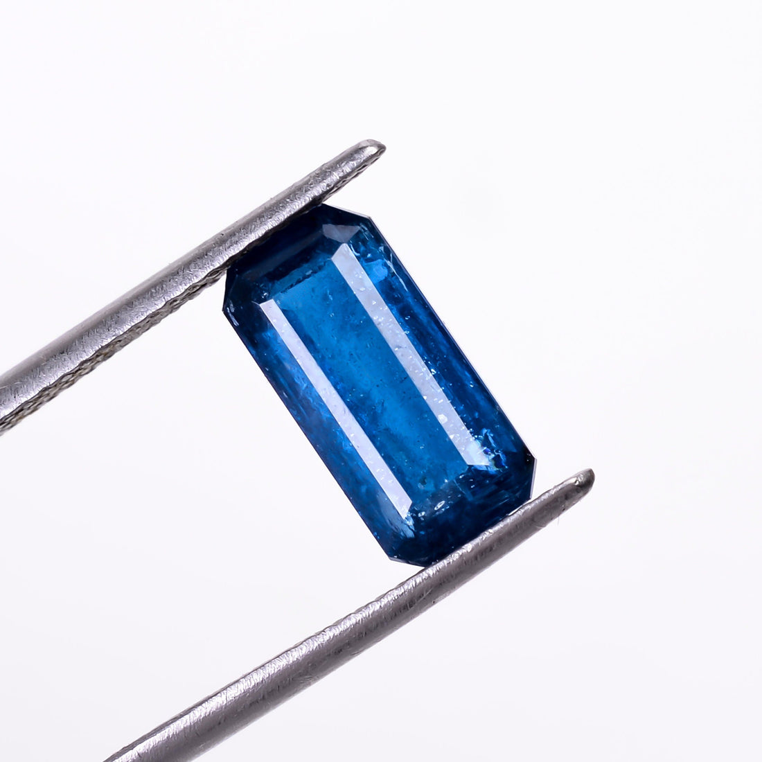 natural dark blue kyanite radiant shape cut stone loose gemstone