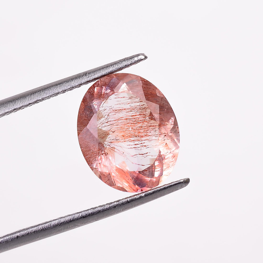 elestial quartz with lepidocrosite natural oval shape cut stone loose gemstone