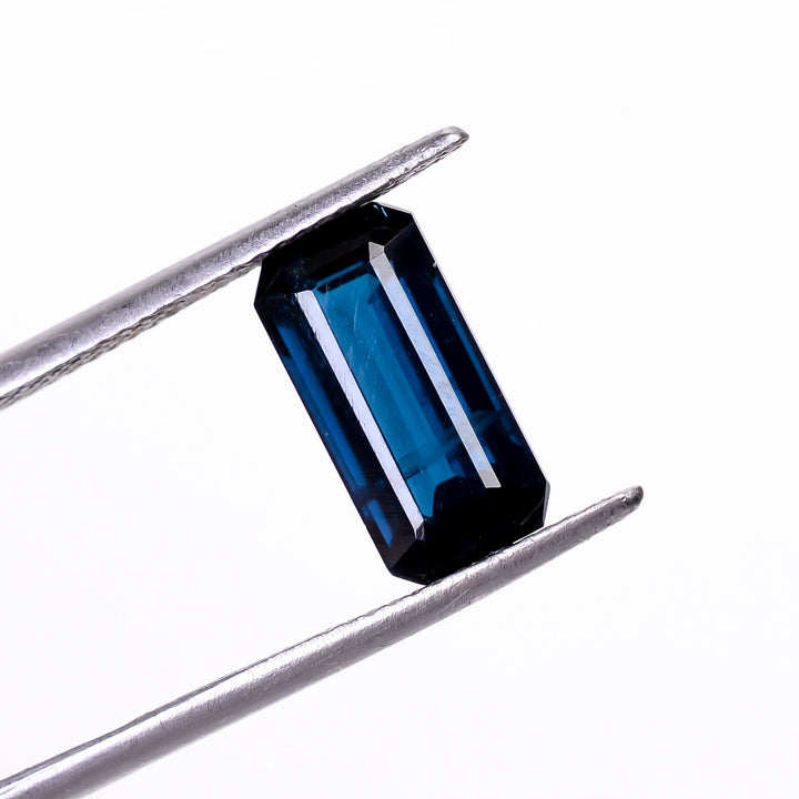 natural dark blue kyanite radiant shape cut stone loose gemstone