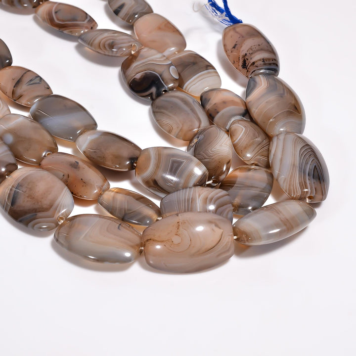 botswana agate natural gemstone oval shape smooth