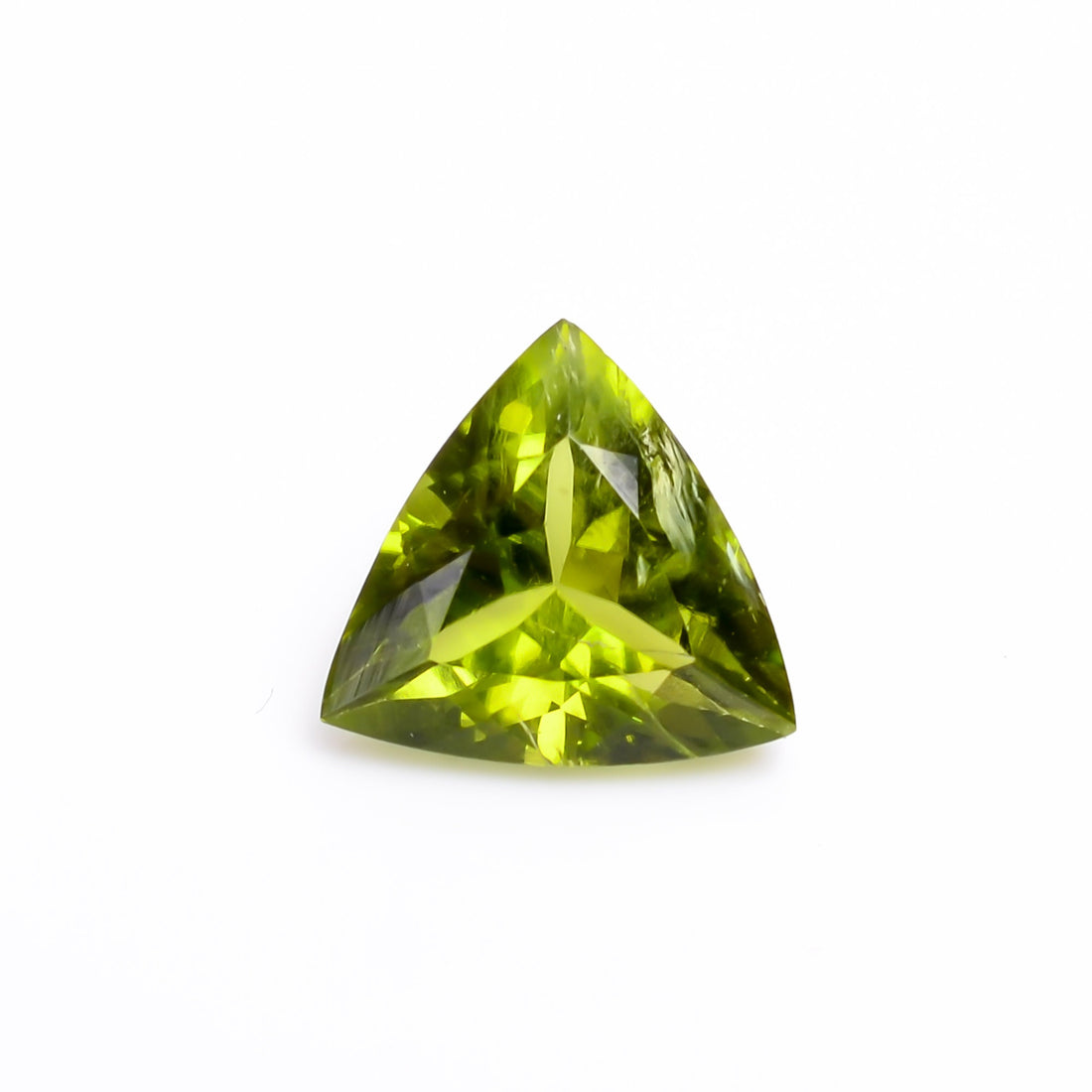 peridot natural triangle shape cut stone loose gemstone