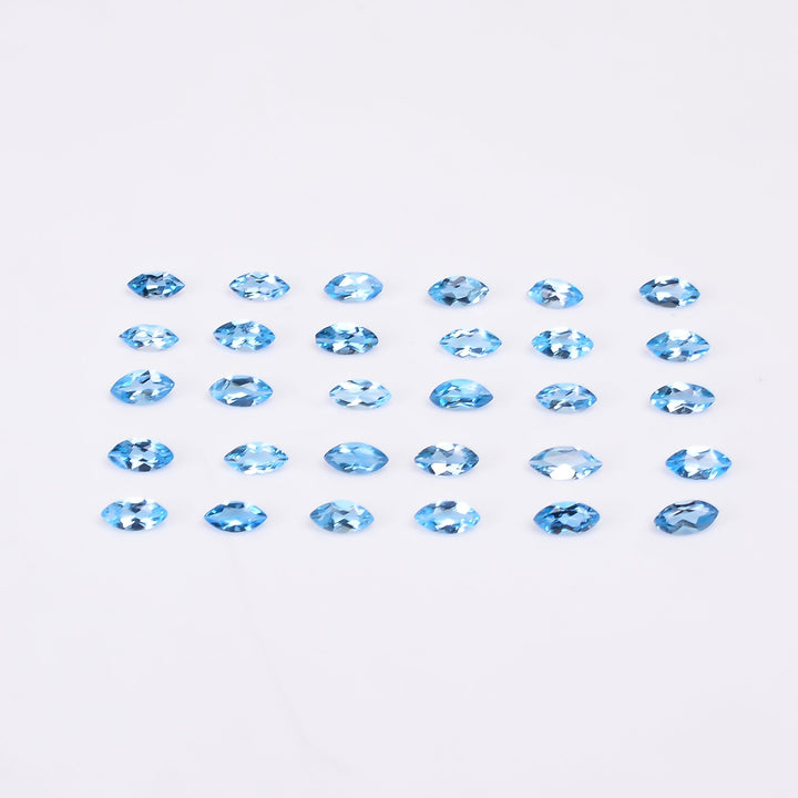 natural blue topaz marquise shape cut stone loose gemstone lot