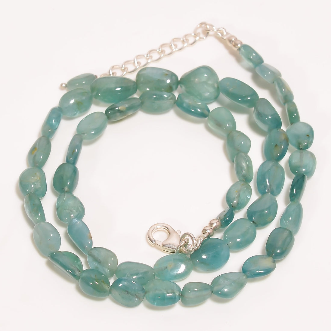 grandidierite natural tumbled shape smooth gemstone necklace