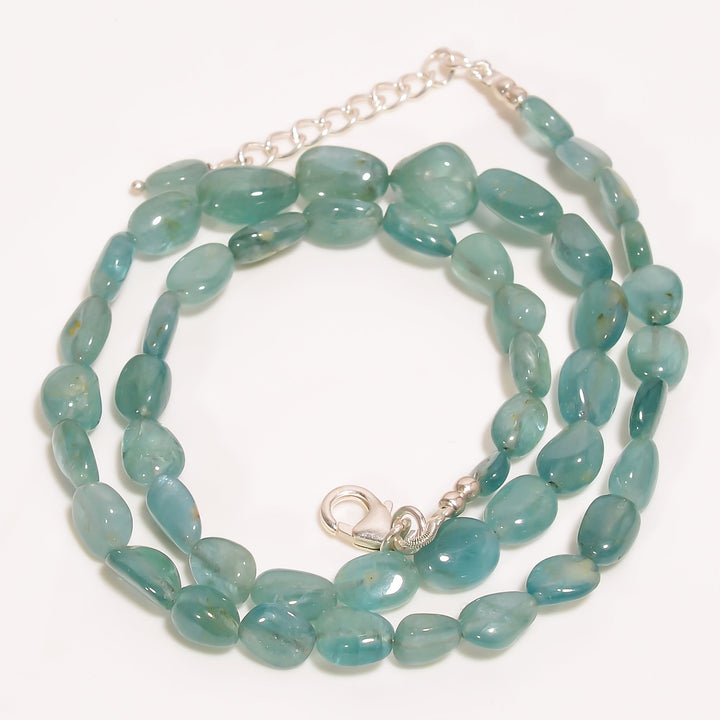 grandidierite natural tumbled shape smooth gemstone necklace