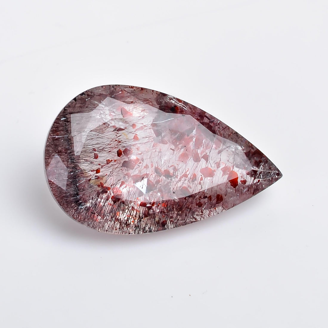 natural elestial quartz pear shape faceted loose gemstone