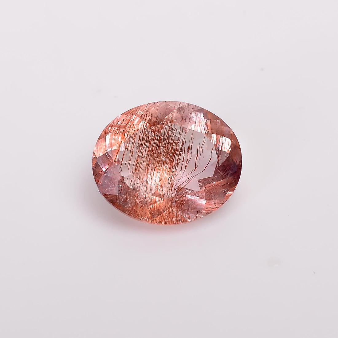 elestial quartz with lepidocrosite natural oval shape cut stone loose gemstone