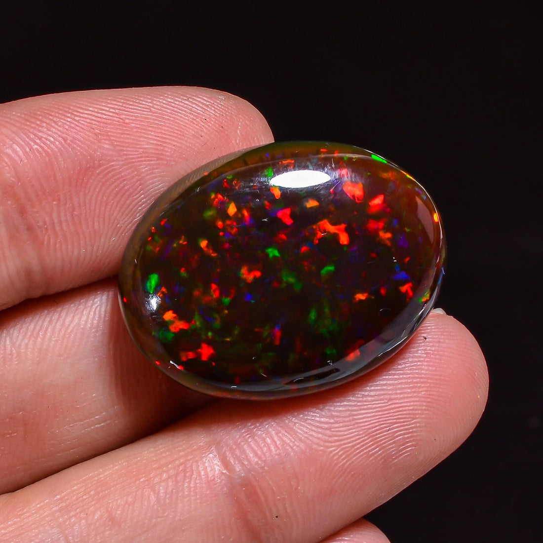 one of a kind natural ethiopian opal oval shape cabochon loose gemstone