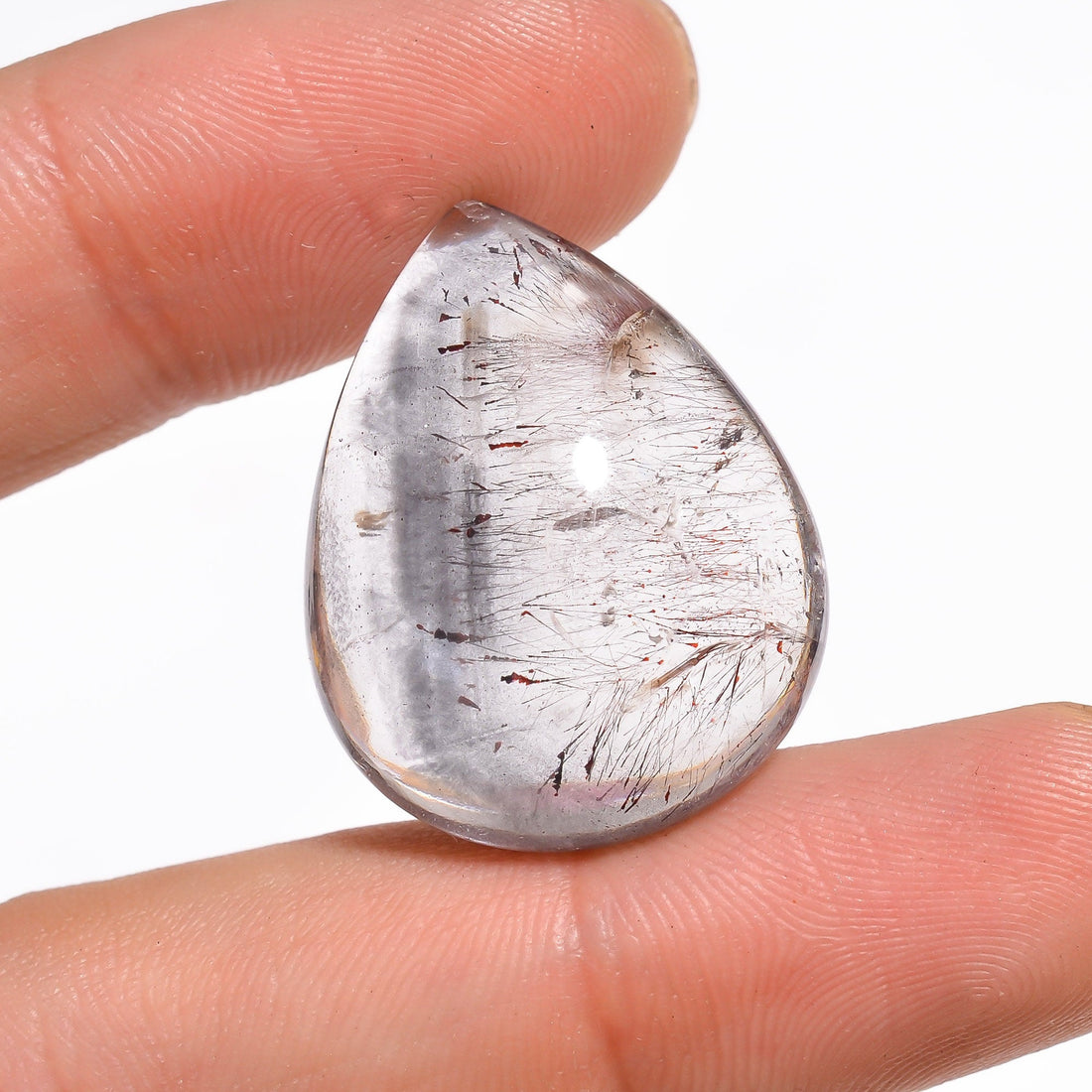 natural galena in quartz super seven elestial quartz pear shape cabochon loose gemstone