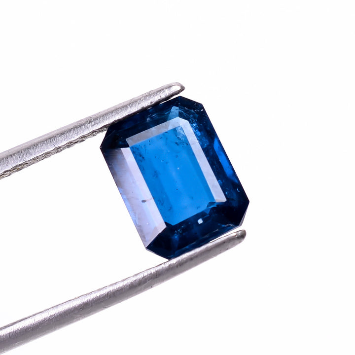 natural dark blue kyanite radiant shape cut stone loose gemstone