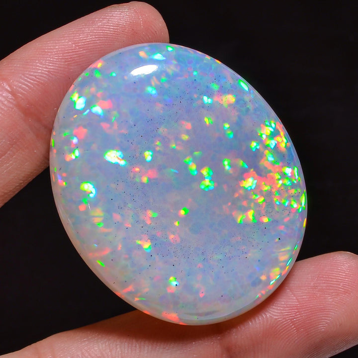 one of a kind natural ethiopian opal oval shape cabochon loose gemstone 95 ct 42x34x12 mm y 8387