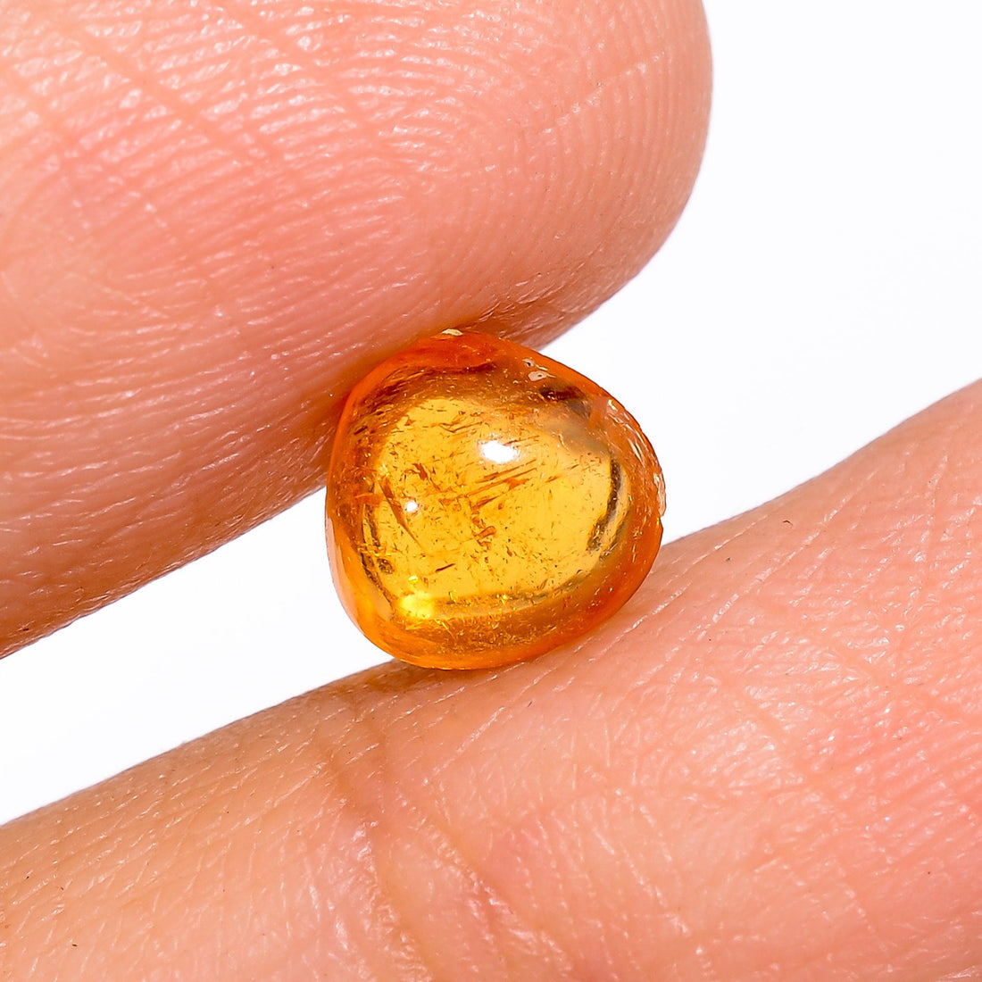 mandarin garnet heart shape cabochon natural loose gemstone