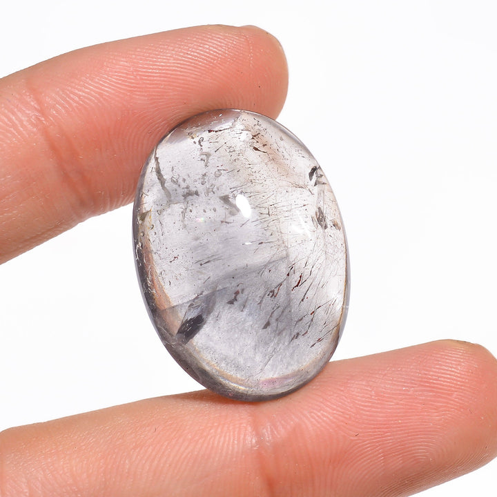 galena in quartz super seven elestial quartz oval shape cabochon loose gemstone