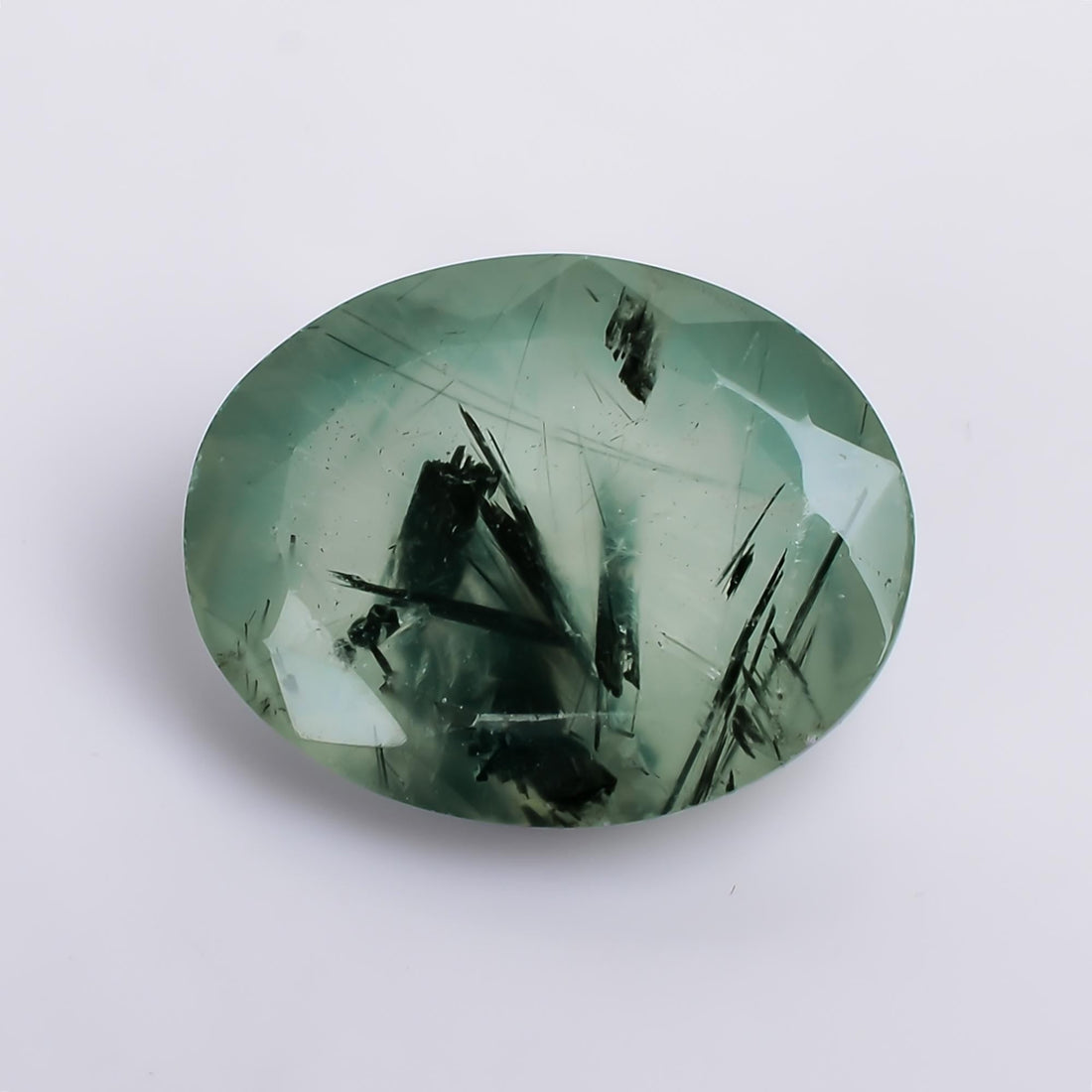 prehnite with epidote natural oval shape cut stone loose gemstone