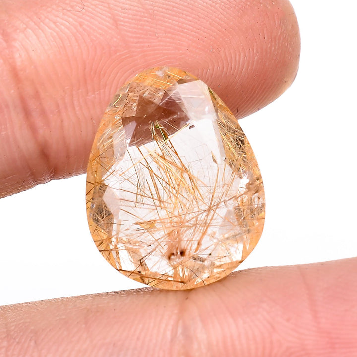 golden rutile quartz natural egg shape cut stone loose gemstone