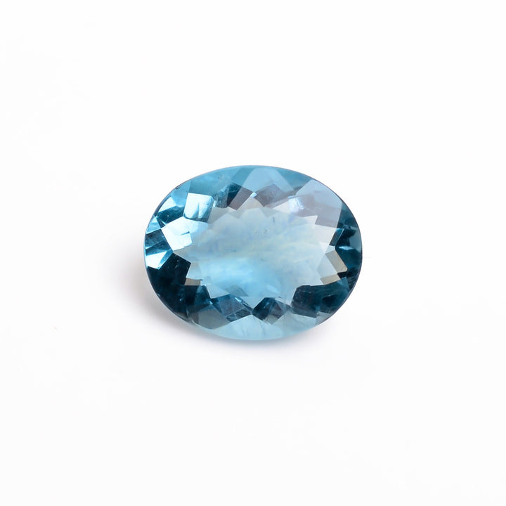 blue fluorite oval shape cut stone loose gemstone