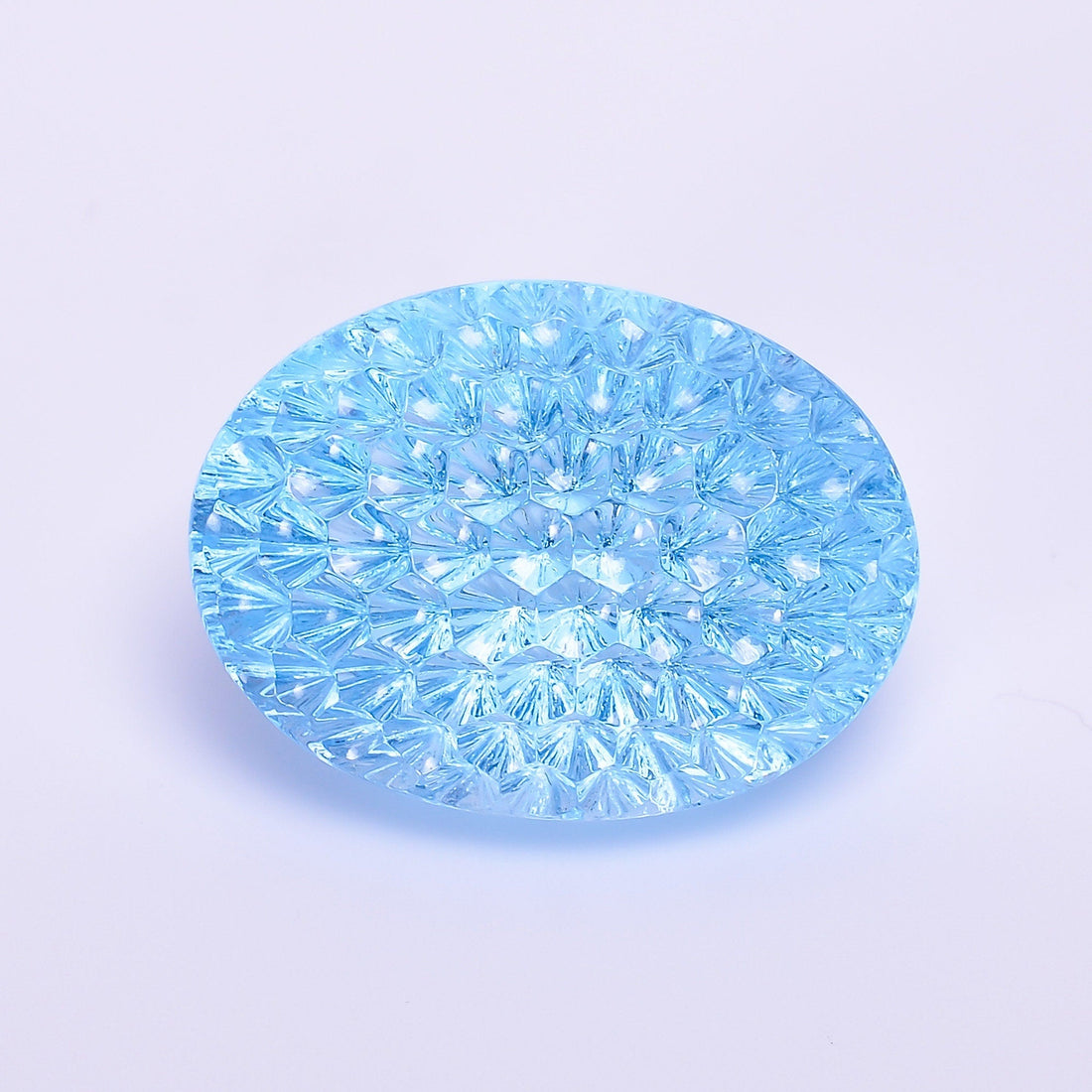 natural blue topaz oval shape fantasy cut loose gemstone