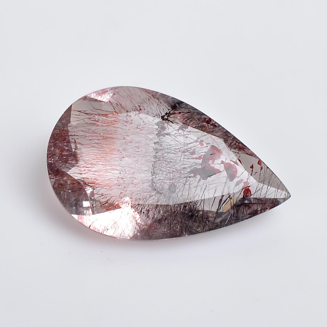 natural elestial quartz pear shape cut stone loose gemstone