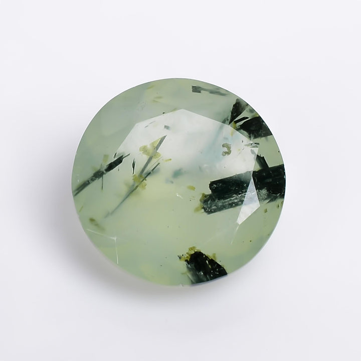 prehnite with epidote natural round shape cut stone loose gemstone