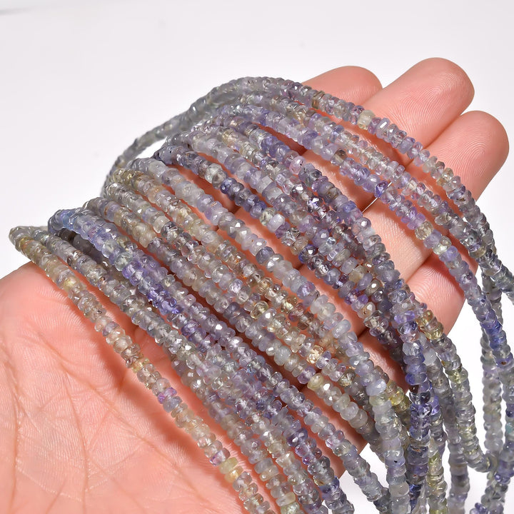 bio color tanzanite natural gemstone rondelle shape faceted