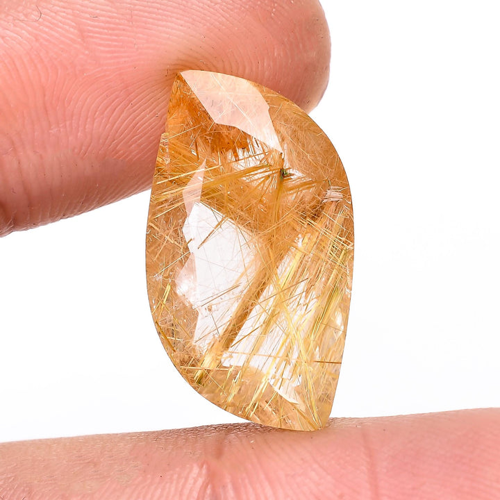 golden rutile quartz natural s shape cut stone loose gemstone