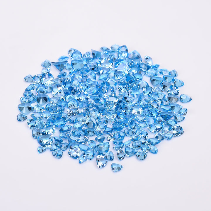 natural blue topaz trillion shape cut stone loose gemstone lot