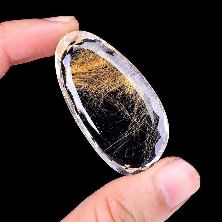 golden rutile quartz natural fancy shape cut stone loose gemstone