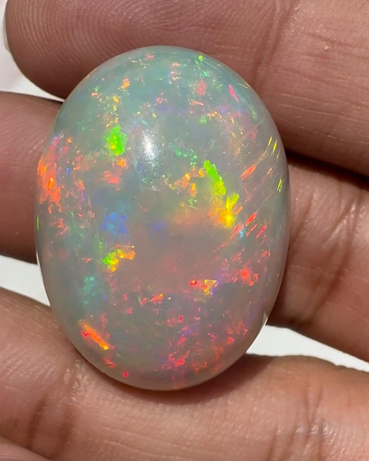 one of a kind natural ethiopian opal oval shape cabochon loose gemstone