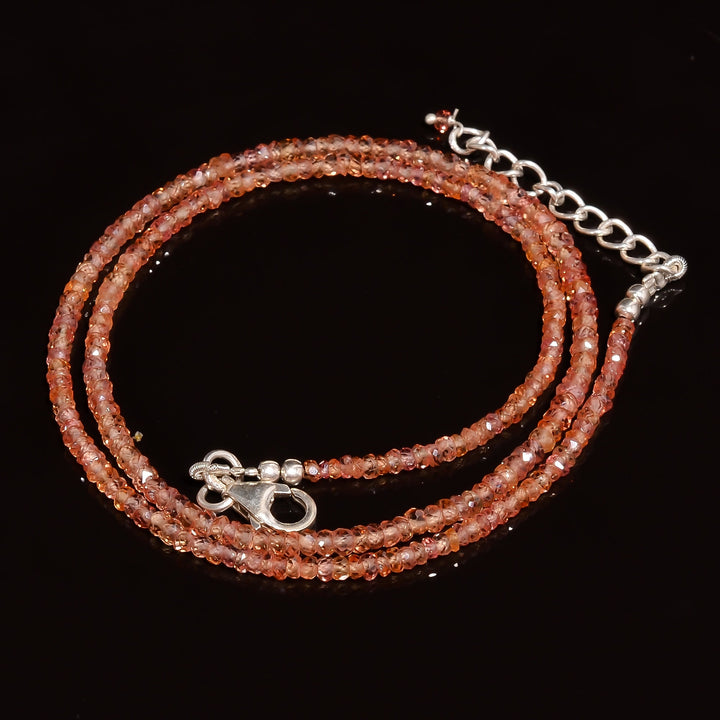 sapphire natural gemstone rondelle shape faceted beads necklace