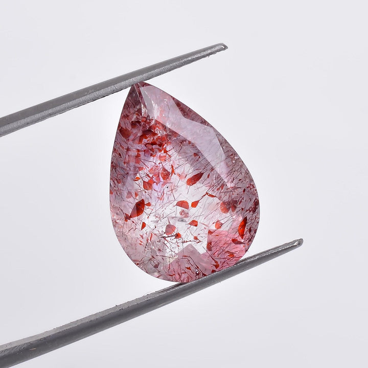 natural elestial quartz pear shape cut stone loose gemstone